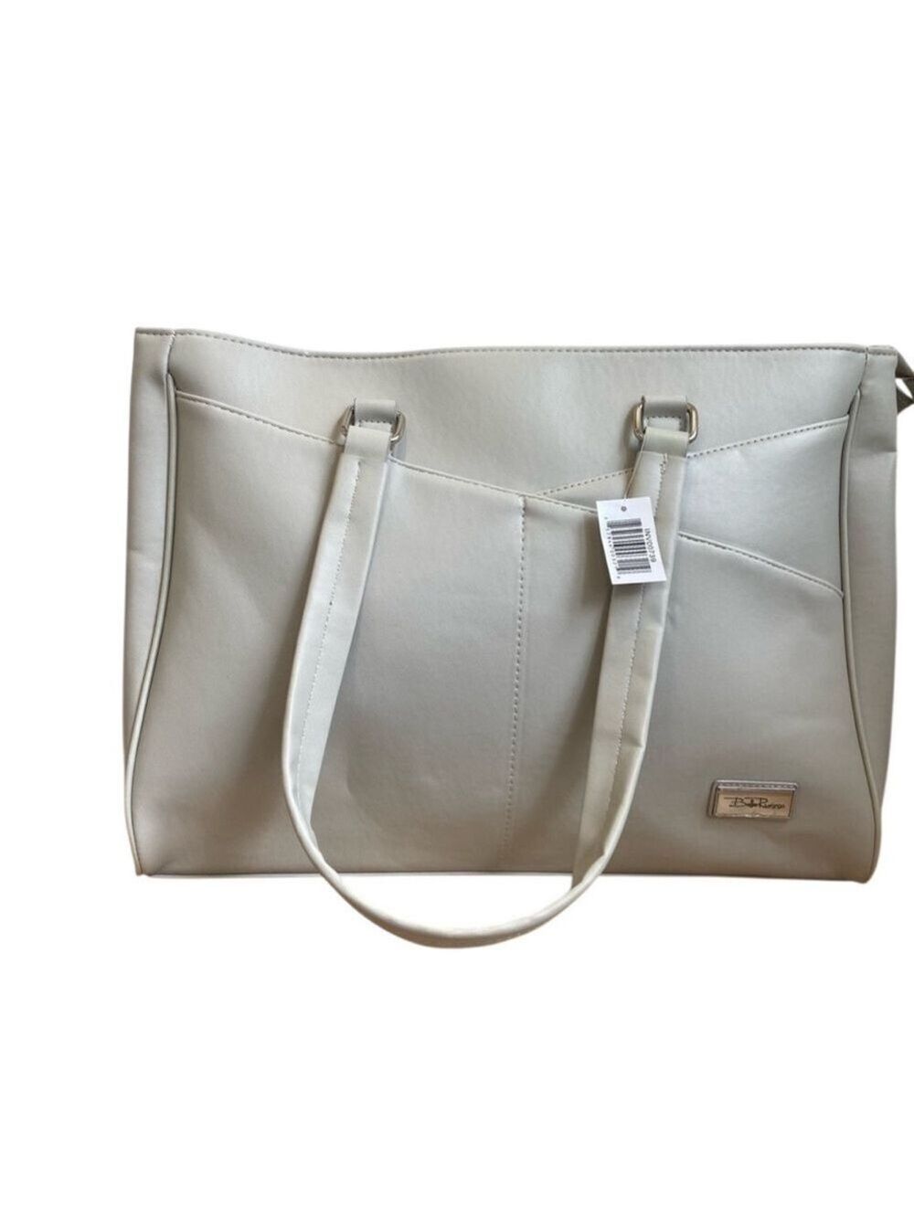 Bella Russo Laptop bag tote neutral light silver grey Large Brand New hearts